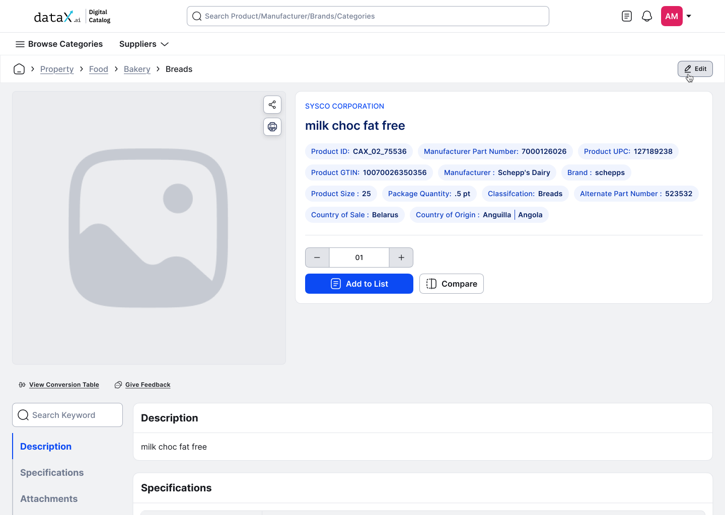 PDP page, Edit button triggered from product details, permission-aware